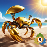 Gold Crab Robot Logo