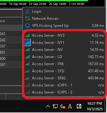 IC Markets MT5 Server List (with Latency) — NY2 (Fastest), NY, NV, LD, FRK, SYD, SING