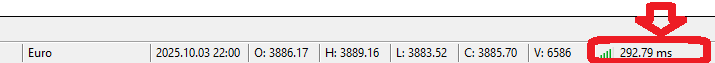 MT5 screen bottom right - connection status lamp is green